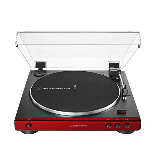 Audio-Technica AT-LP60X-RD Fully Automatic Belt-Drive Stereo Turntable, Red