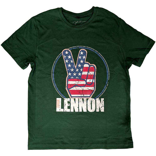 John Lennon Peace Fingers US Flag